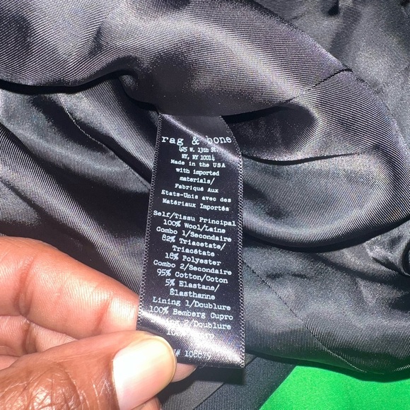 Rag & Bone Blue/ Black 100% Wool Blazer size 00 - Picture 10 of 10